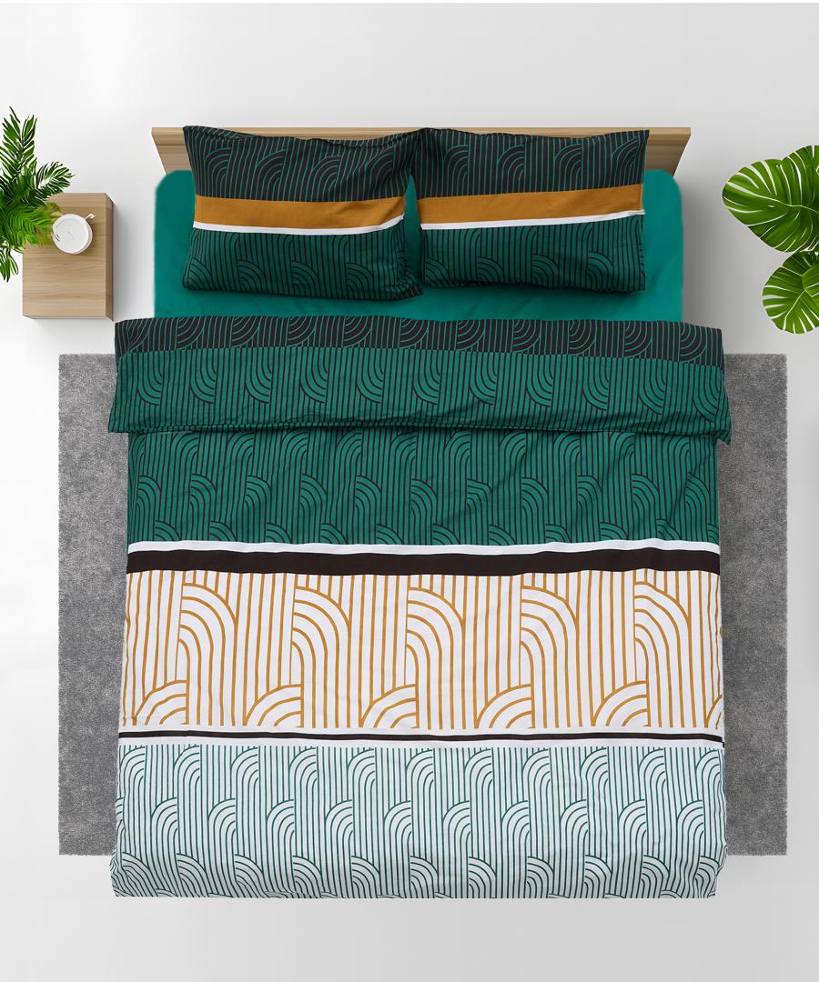 Lenjerie dubla 100% bumbac,4 piese, Deco