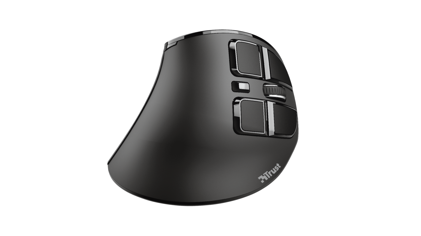 Mouse Trust Voxx, Rechargeable Ergonomic Wireless, negru