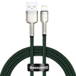 CABLU alimentare si date Baseus Cafule Metal, Fast Charging Data Cable pt. smartphone, USB la Lightning Iphone 2.4A, 2m, verde