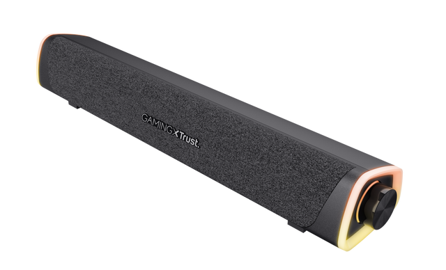 Soundbar Trust GXT 620 Axon, puetere (RMS) 6W, frecventa 20 Hz - 20.000 Hz, audio input 3.5mm (1.4m), iluminare RGB, alimentare prin USB,  negru