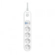 Prelungitor cu protectie Serioux SRXP-PS44W, 4 prize schuko, Tensiune intrare: 100-240V, 50-60Hz, Tensiune ieşire (total): 2500W-10A, 4 porturi USB (auto max), USB-C1-20W si USB-C2/A1/A2-12W, Amperaj port USB (max): 3.4A, Funcţie auto ID