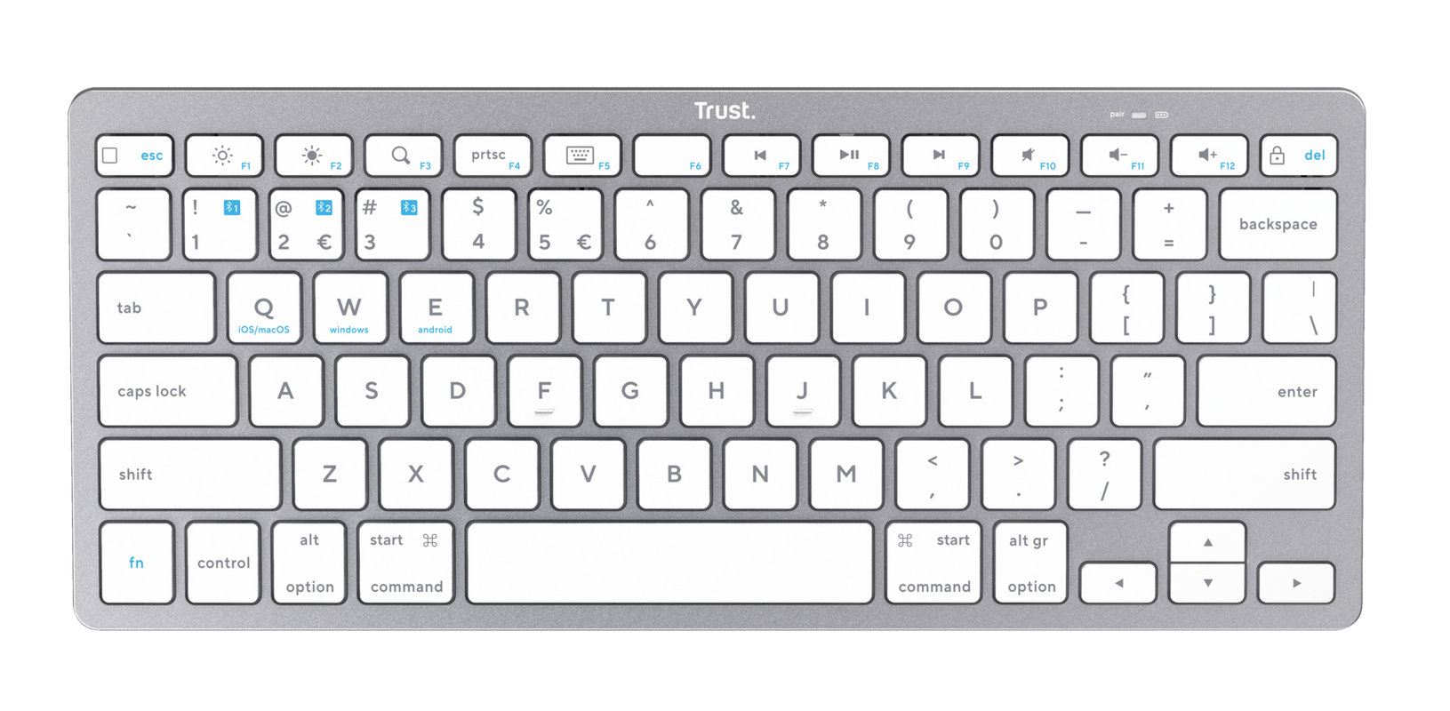 Tastatura Trust Wireless, numar taste 85, alb