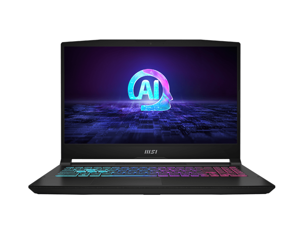 Laptop MSI Gaming Katana A15 AI B8VE-631XRO, 15.6" FHD (1920x1080), 144Hz, IPS-Level, AMD Ryzen™ 9 8945HS Processor with AMD XDNA™ a rchitecture, video dedicat NVIDIA GeForce RTX 4050 Laptop GPU 6GB GDDR6, RAM DDR5 8GB*2 (5600)MHz, SSD 512GB NVMe SSD PCIe Gen4, no ODD, No Card reader, 2x 2W Speaker