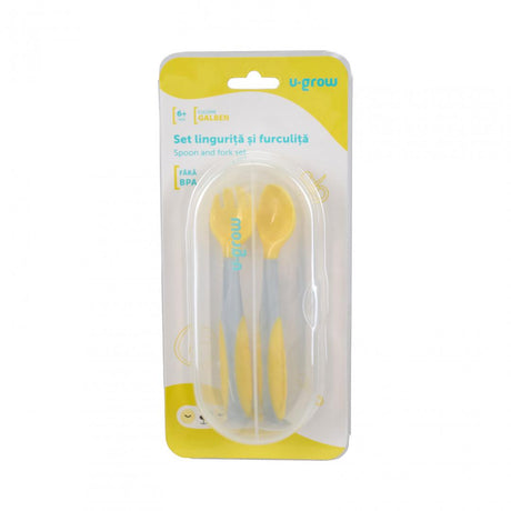 Set lingurita si furculita , galben, U-Grow