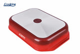 TAVA ALUMINIU CU ACOPERIRE CERAMICA 39.5x26 CM, RED LINE, COOKING BY HEINNER