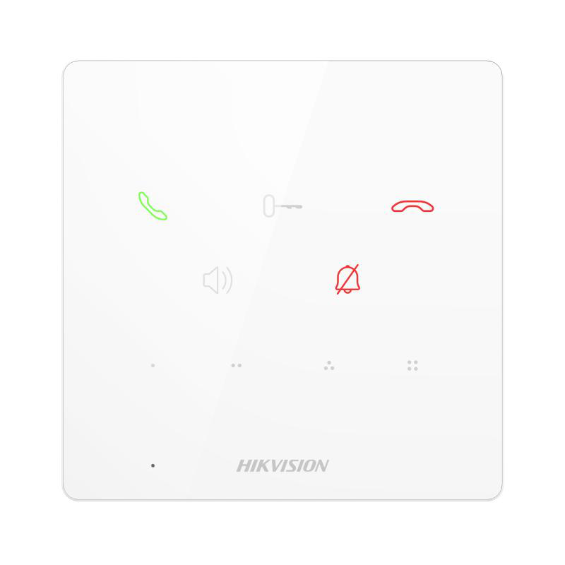 Post interior interfon audio Hikvision DS-KH6000-E1/WH, 9 butoane, microfon inclus, difuzor inclus, interfata: 1 RJ-45 100 Mbps, alimentare: IEEE802.3af, Standard PoE,12 VDC, temperatura de functionare: -10 °C to 50 °C