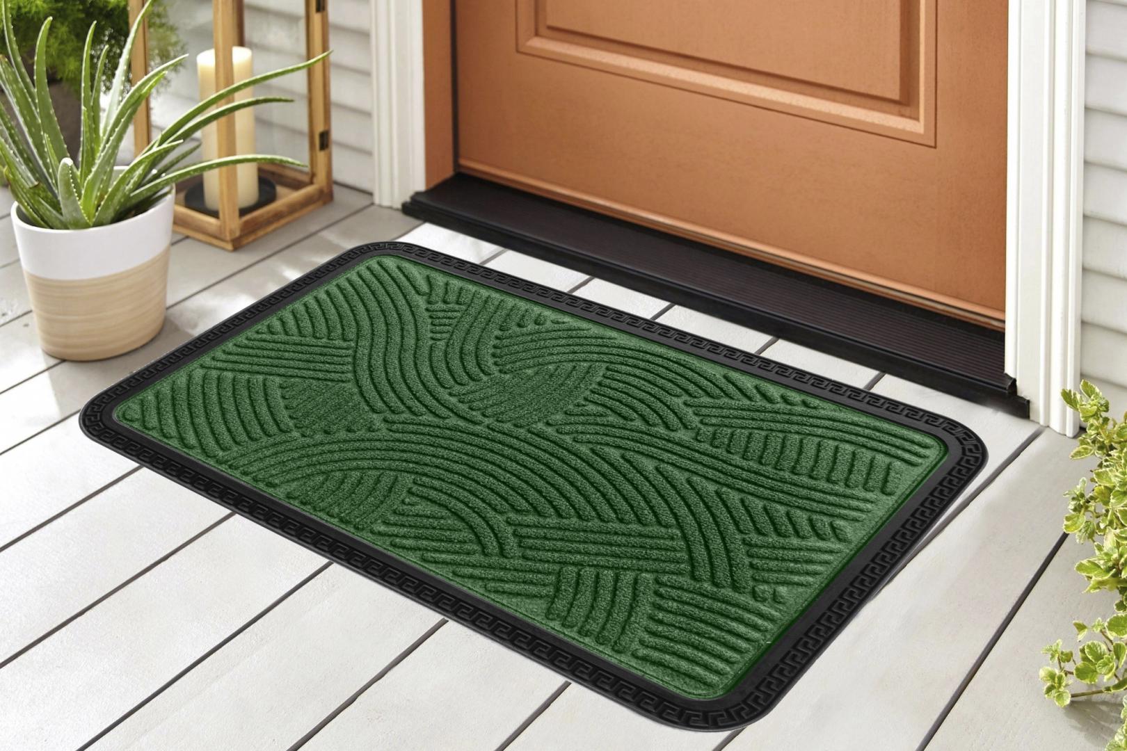 COVORAS INTRARE ANTIDERAPANT CU MARGINE CAUCIUCATA 40X60 CM, HEINNER HOME (mix 3 culori in bax - 4 bucati gri, 3 bucati verde, 3 bucati maro)