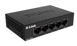 D-Link Switch DGS-105GL, 5 porturi Gigabit, Capacity 10Gbps, desktop, faramanagement, metal, negru, fara ventilator, D-Link Green.