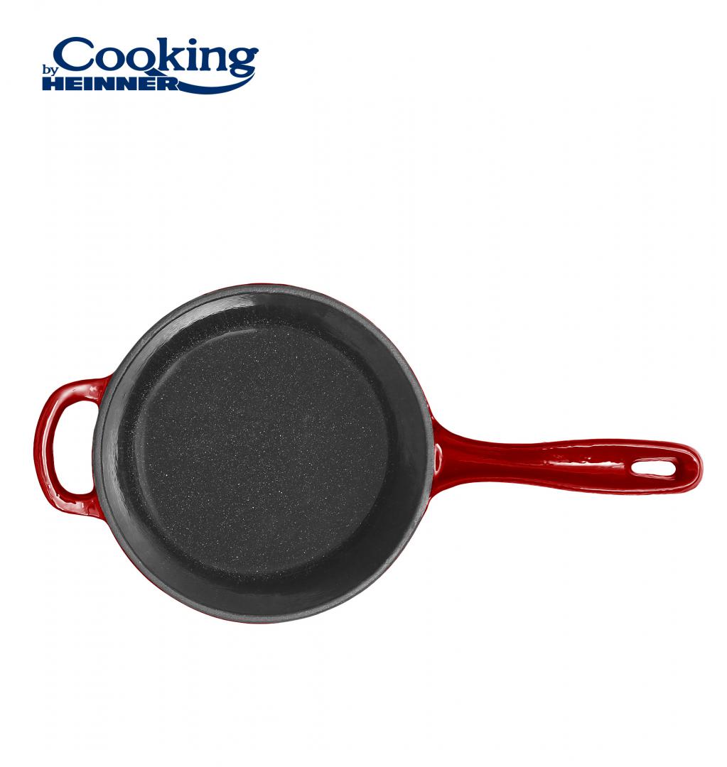CASEROLA FONTA EMAILATA + CAPAC 19 X 9 CM, 1.8 L, RED LINE, COOKING BY HEINNER
