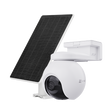CAMERA PT EZVIZ CU PANOU SOLAR EB8 4G 4K KIT, Senzor CMOS de scanare progresivă de 1/2.8" de 8 MP, Lentila superioară: 4mm@ F1.2 Diagonal angle: 104°, Horizontal angle: 83° Vertical angle:44, IR 35M, Unghiul PT: Pan: 340°, Tilt: 75°, Înclinare: 90° Compresie: H.265 / H.264, Conectivitate