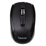 Mouse Spacer PC sau NB, wireless, 2.4GHz, optic, max.1600 dpi, butoane/scroll 4/1, rezolutie selectabila, buton ON/OFF, 2 baterii AAA incluse, negru,