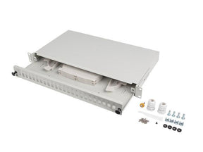 Patch panel fibră rack 19" 1U  24x SC simplex / 24x LC duplex + accesorii