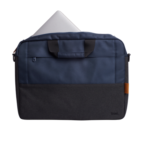Geanta laptop Trust Lisboa, pentru laptopuri cu diagonala pana in 15.6",2 compartimente, material POM, RPET Polyester, RPET, volum 2.1 L, albastru
