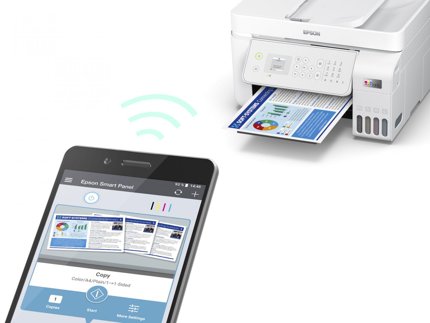 Multifunctional inkjet EPSON EcoTank L5316, CISS, format A4, Color, USB + LAN + Wi-Fi