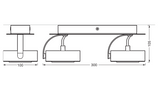 Spot LED dublu ajustabil Ledvance DECOR VENUS, 10.5W, 1000 lm, lumina calda (3000K), IP20, 300mm, Alb, clasa energetica F