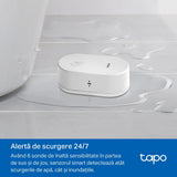 TP-LINK TAPO T300, Senzor smart de scurgeri de apa (necesită Hub Tapo), Wireless: 868, Alimentare: 2 baterii tip AAA (incluse), Dimensiuni: 84.5 × 46.5 × 30 mm.