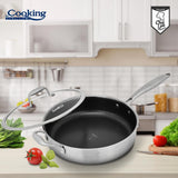 TIGAIE ADANCA INOX +CAPAC STICLA IN 3 STRATURI  28*7.5CM, 4.2 L, TITANIUM3, COOKING BY HEINNER