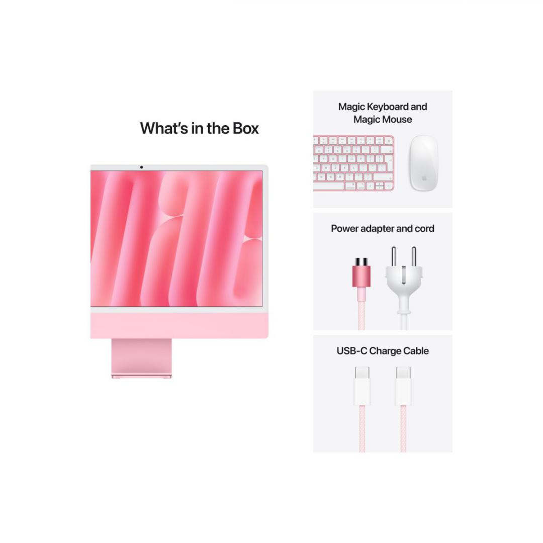 Apple iMAC 24" Retina 4.5k/ Apple M4 (CPU 8-core, GPU 8-core, Neural Engine 16-core)/16GB/256GB - Pink - INT KB (2024)