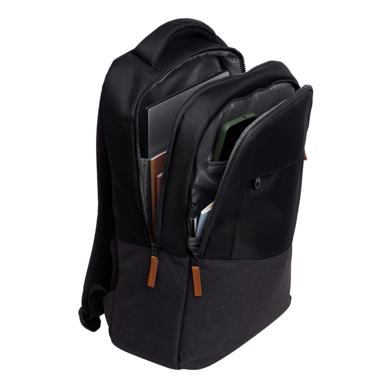 Rucsac laptop Trust Lisboa pentru laptop-uri cu diagonala de 16", material POM, RPET Polyester, RPET twill polyester, volum 23 L, negru