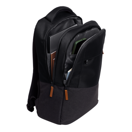 Rucsac laptop Trust Lisboa pentru laptop-uri cu diagonala de 16", material POM, RPET Polyester, RPET twill polyester, volum 23 L, negru