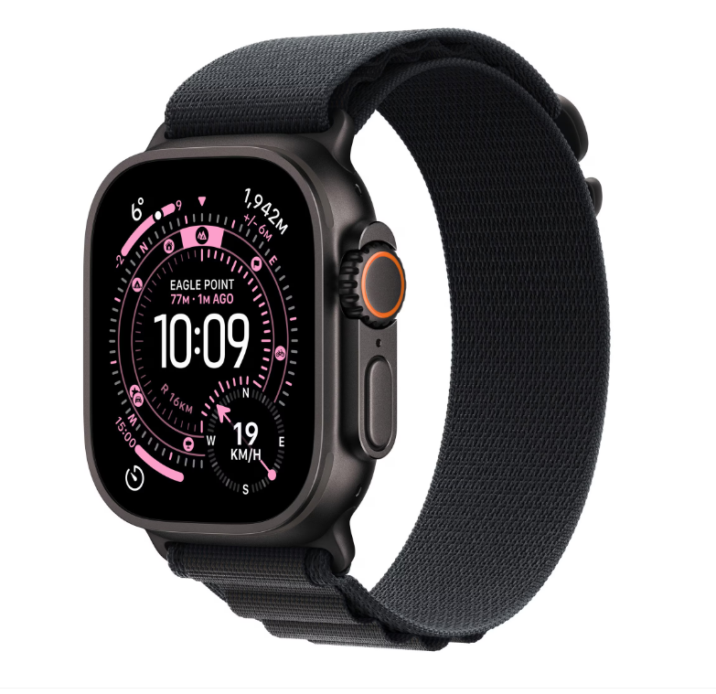 Apple Watch Ultra 3 GPS + Cellular 49mm Black Titanium Case with Black Alpine Loop - Small