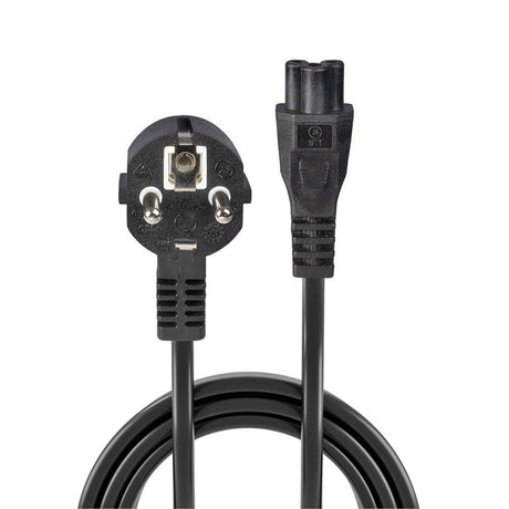 Cablu alimentare Lindy, conector A: Schuko, conector B: IEC C5C5, lungime cablu 2m, material PVC si PBT, material conductor: cupru, dimensiuni A: 36.5x71x36.5mm (1.44x2.8x1.44in), B: 22.8x64x15mm (0.9x2.52x0.59in), negru