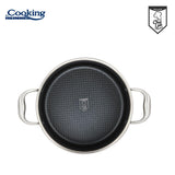 SEMIOALA INOX+CAPAC STICLA IN 3 STRATURI 24x12 CM, 5 L, TITANIUM3, COOKING BY HEINNER