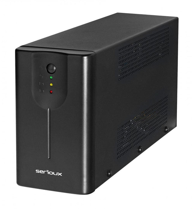 UPS Serioux Line Interactive 1200LI,Led, capacitate 1200VA/720W, 4 prize Schuko , baterie 12 V / 7.0 Ah × 2, timp mediu de functionare pe baterii 10 min - 50% sarcina, management USB/RJ45, software inclus,
