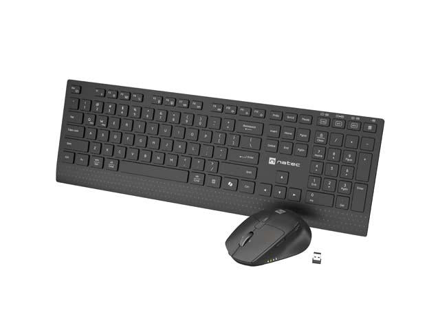 Kit Wireless tastatura si mouse NATEC NZB-2315, Da, Negru
