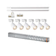 Sistem complet TRACKLIGHT OSRAM Elemental cu 6 proiectoare cu soclu GU10 si 2 sine monofazate de 1 metru, 1 conector liniar, 1 conector tip L, Alb