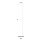 Stalp pentru iluminat exterior Vivalux TOKYO, E27, max. 1x60W, IP44 ,Ø76x800mm, Nichel, bec neinclus
