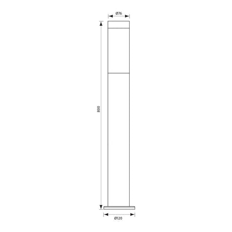 Stalp pentru iluminat exterior Vivalux TOKYO, E27, max. 1x60W, IP44 ,Ø76x800mm, Nichel, bec neinclus