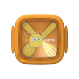 Caserola 2in 1 cu lingurita si furculita, galbena ,U-Grow