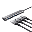 HUB USB Trust Halyx, USB-A la 4 x USB-A 3.2 Gen 1, dimensiune cablu 10cm, din aluminiu, argintiu