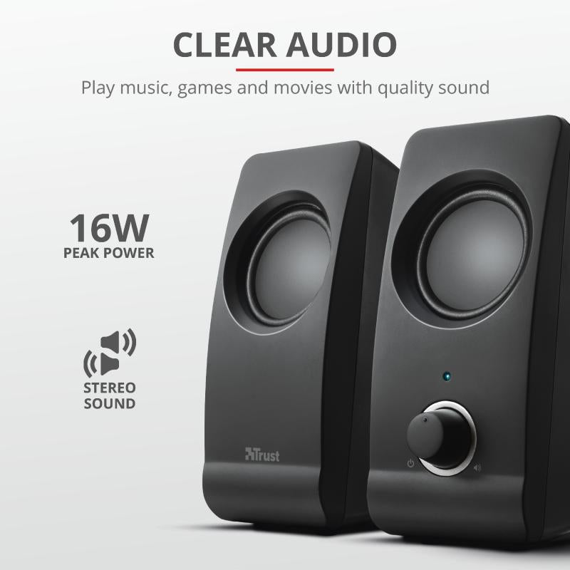 Boxe Stereo Trust Remo 2.0 Speaker Set, 8W, negru