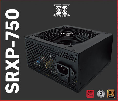 Sursa Serioux Energy 750W, Ventilator 12cm, ATX, material metal, cabluri: 20+4-pin, 1x4+4-pin, 2x6+2-pin, negru