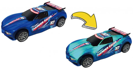 MASINUTA CU LUMINI, SUNETE SI SISTEM PULLBACK RACER, SCARA 1/24, ALBASTRU