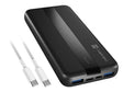 Baterie externa Natec, capacitate 10000 mAh, 3 porturi USB, baterie Li- Polymer, negru