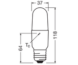 Bec LED Osram Parathom Stick, E27, 9.5W (75W), 1055 lm, lumina neutra(4000K), Ø3.6cm