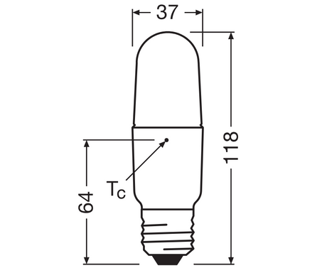 Bec LED Osram Parathom Stick, E27, 9.5W (75W), 1055 lm, lumina neutra(4000K), Ø3.6cm