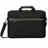 Geanta laptop slim Targus GeoLite, pentru laptopuri de 16" sau mai mici, dimensiuni: 40 x 4.5 x 28 cm, greutate 0.56 kg, gri