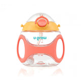 Sticla tritan cu pai si curea , 330 ml , orange, U-Grow