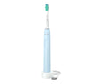 Periuta de dinti sonica electrica PHILIPS Sonicare Seria 2100 HX3651/12, 31000 miscari/minut, Cronometru Quadpacer si SmarTimer, Design ergonomic subţire, 1 capat de periere, Albastru deschis, L x A x I (mm) 109x63x220