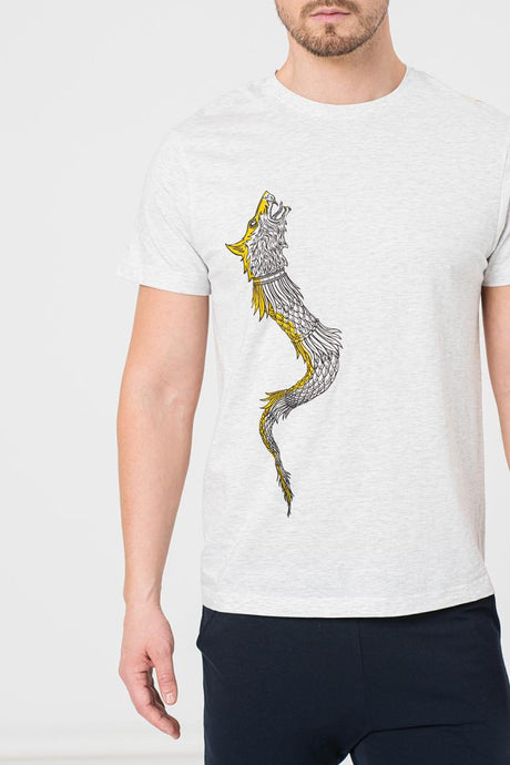 TRICOU CASUAL DRACON BARBATI LIGHT GRAY-XL