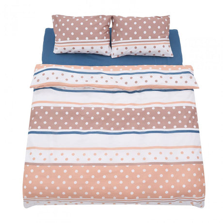Lenjerie dubla 100% bumbac 4 piese, Polka