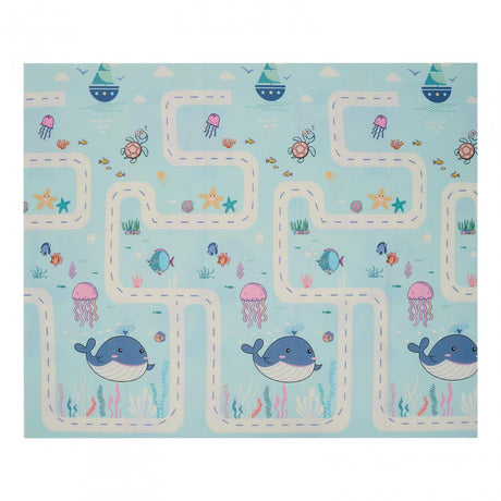 Covor de joaca pentru copii U-Grow, din spuma, pliabil, 2 fete, impermeabil, izolant, 180 x 200 x 1 cm