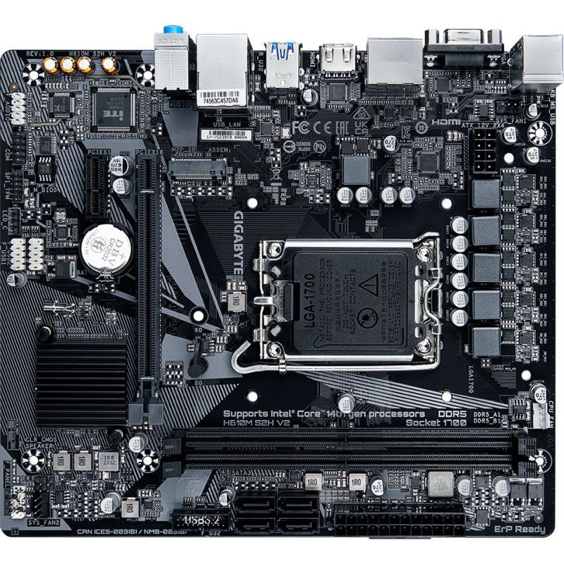 Placa de baza Gigabyte H610M S2H V2, Socket 1700, DDR5, Micro-ATX