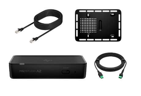 HP Poly Studio A2 Audio Bridge w/ CAT6A and Mic Extension Cable and Mounting Plate