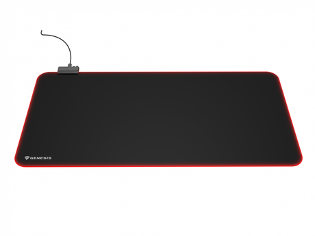 Mousepad Genesis Boron 500 XXL, iluminare RGB, material cauciuc + textil, dimensiuni 800x400x4 mm, negru