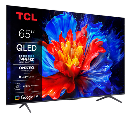 Televizor TCL QLED 65P8K, 164 cm, Smart Google TV, 4K, 100Hz, Clasa F